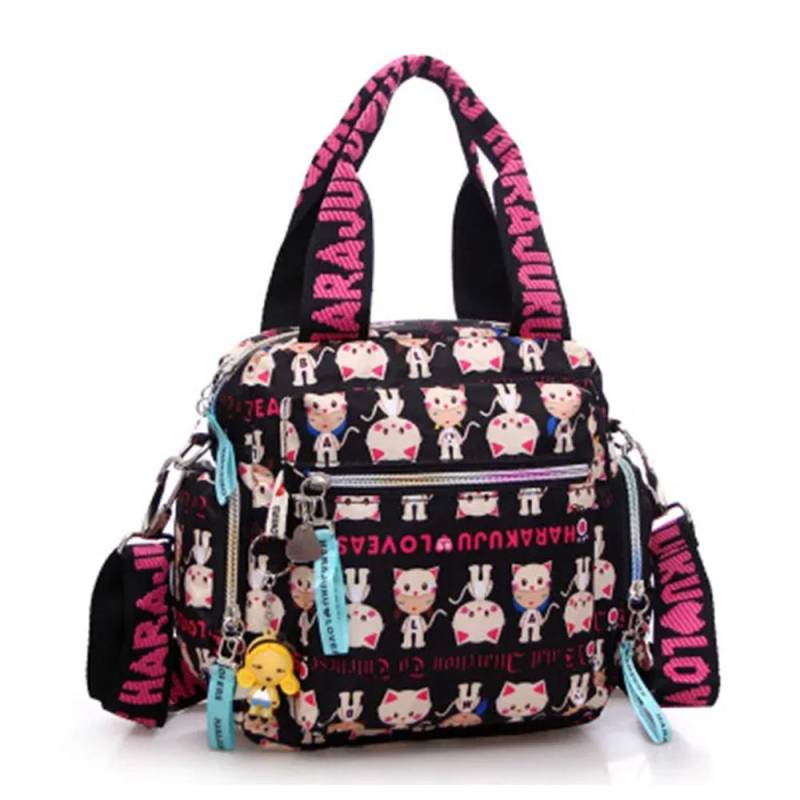Neue Frau Candy Farbe Schulter Tasche 2024 Cowboy Tasche Nette Mädchen Harajuku Baby Handtasche Multi-funktionale Oxford Tuch Umhängetasche schwarz von Joom DACH