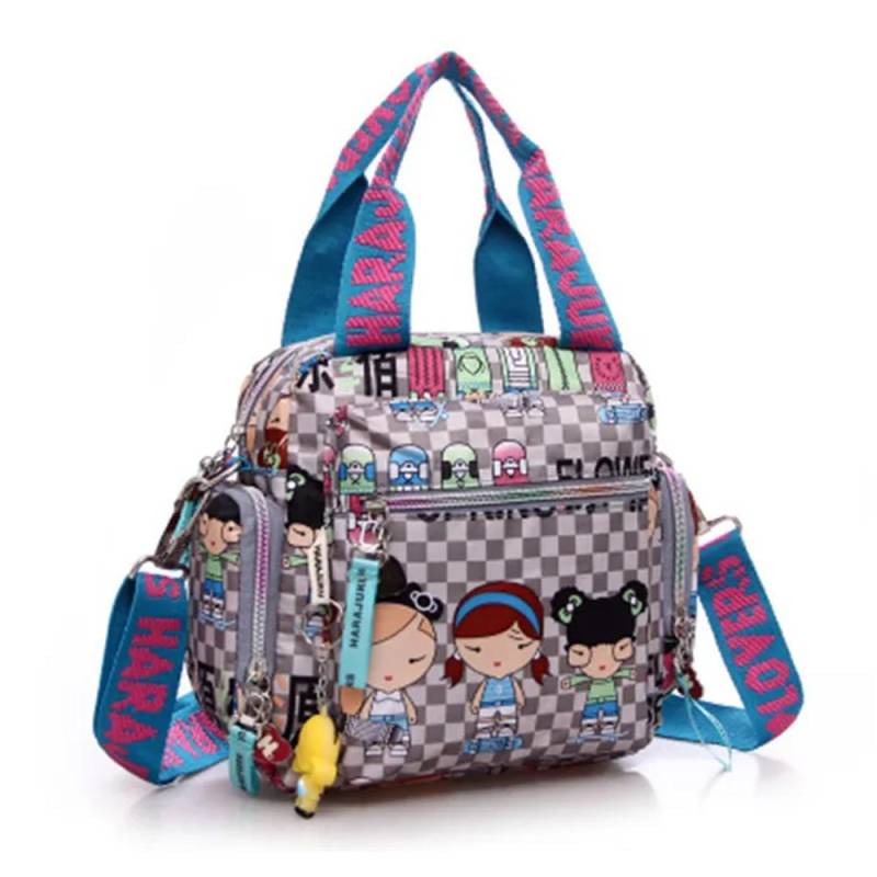 Neue Frau Candy Farbe Schulter Tasche 2024 Cowboy Tasche Nette Mädchen Harajuku Baby Handtasche Multi-funktionale Oxford Tuch Umhängetasche hellgrau von Joom DACH
