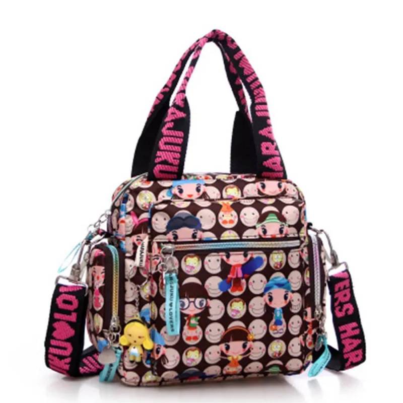 Neue Frau Candy Farbe Schulter Tasche 2024 Cowboy Tasche Nette Mädchen Harajuku Baby Handtasche Multi-funktionale Oxford Tuch Umhängetasche braun von Joom DACH
