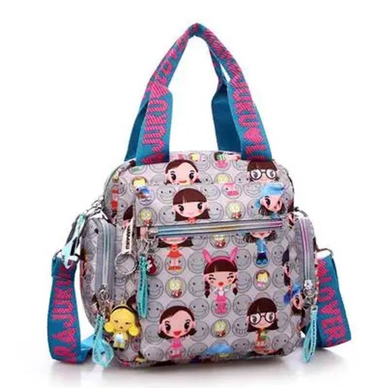 Neue Frau Candy Farbe Schulter Tasche 2024 Cowboy Tasche Nette Mädchen Harajuku Baby Handtasche Multi-funktionale Oxford Tuch Umhängetasche grau von Joom DACH
