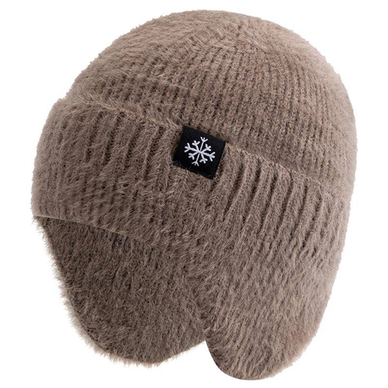 Neue Frauen Candy Farben Earflap Winter Hut Mode Faux Pelz Gestrickte Hut Kpop Stil Weichen Beanie Hüte Weibliche Streetwear Kappe 54cm-58cm khaki von Joom DACH