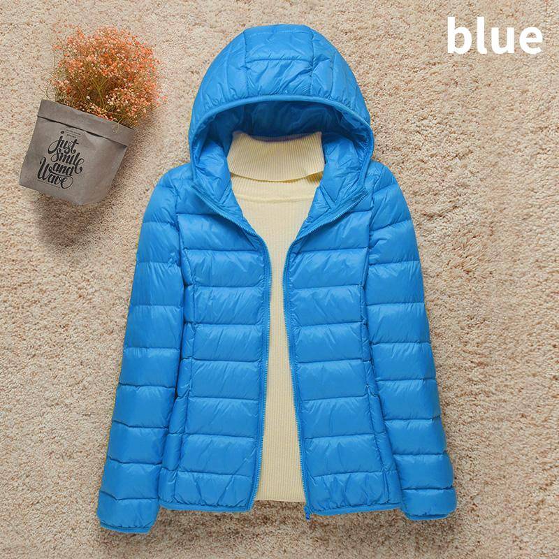 Neue Frauen Dünne Daunenjacke Weiße Entendaunen Ultraleichte Jacken Herbst Und Winter Warme Mäntel Tragbare Outwear 3XL von Joom DACH