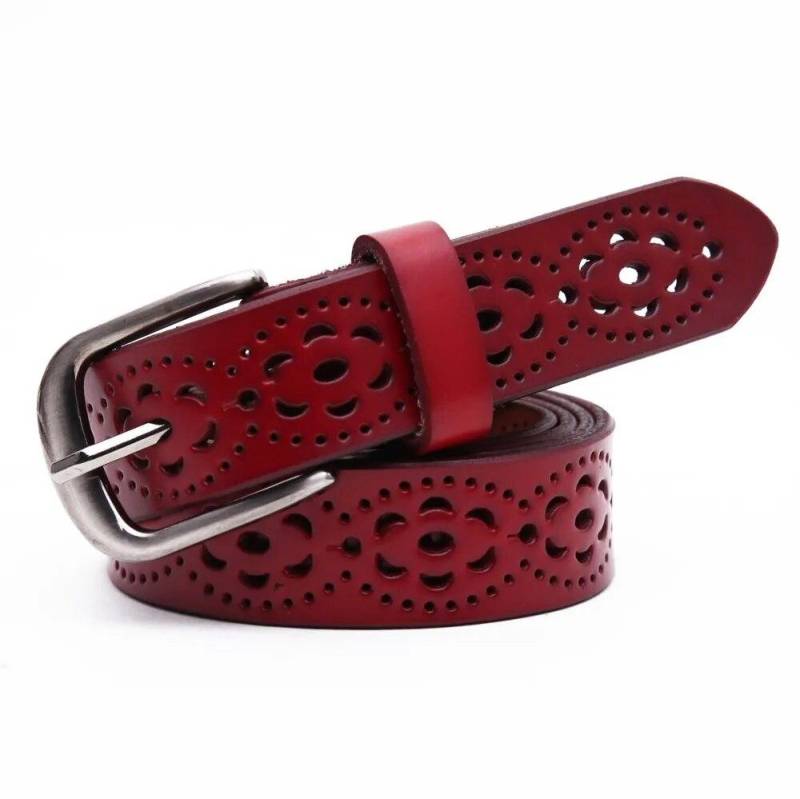 Neue Frauen Mode Breit Echtes Leder Gürtel Frau Ohne Bohren Luxus Jeans Gürtel Weibliche Top Qualität Straps Ceinture Femme rot von Joom DACH