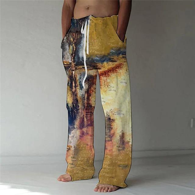 Neue Freizeithose für Herren Hundert Herrenhose mit weitem Bein und Totenkopfmuster im 3D-Digitaldruck M von Joom DACH