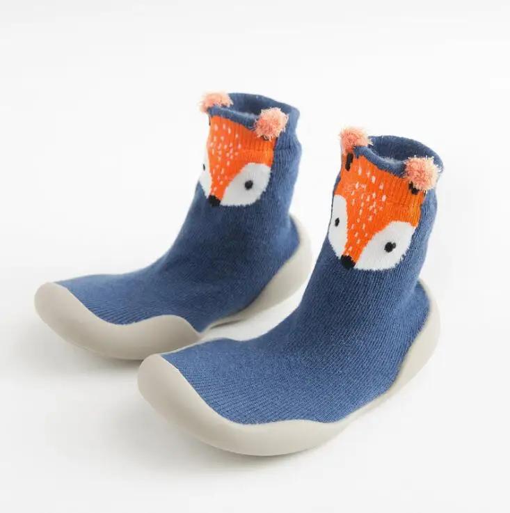Neue Frühjahr Baby Kleinkind Schuhe Baby Schuhe Non-slip Fuchs Tiger Verdickung Schuhe Socke Boden Schuhe Fuß Socken Tier Stil 20/21 blau von Joom DACH