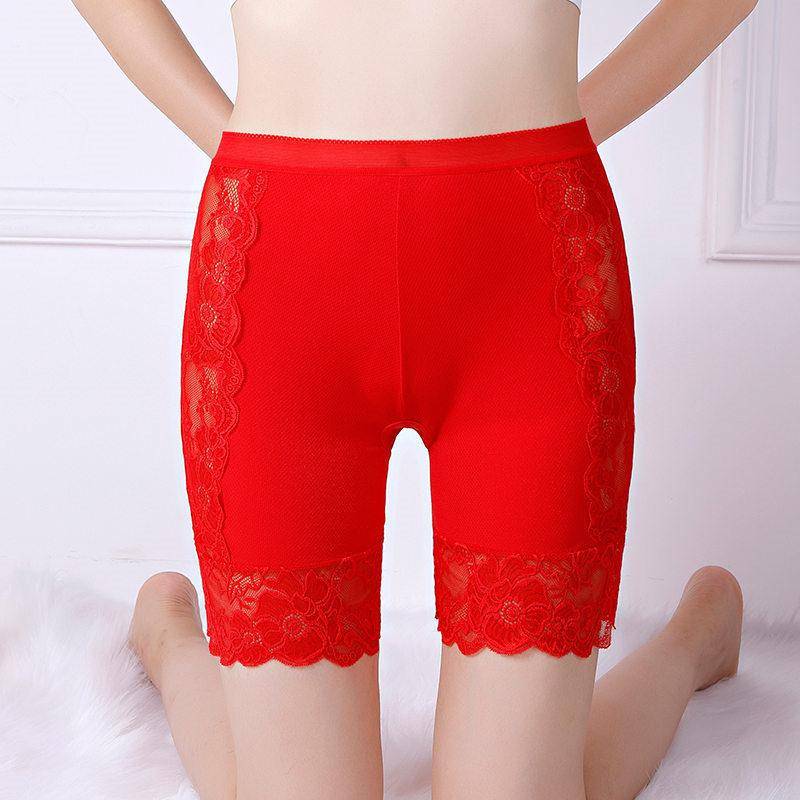 Neue Frühjahr Weibliche Höschen Spitze Nahtlose Sicherheits Kurze Hosen frauen Hohe Taille Stretch Shorts Slips Abnehmen Unterwäsche Dessous XL(65kg-90kg) rot von Joom DACH