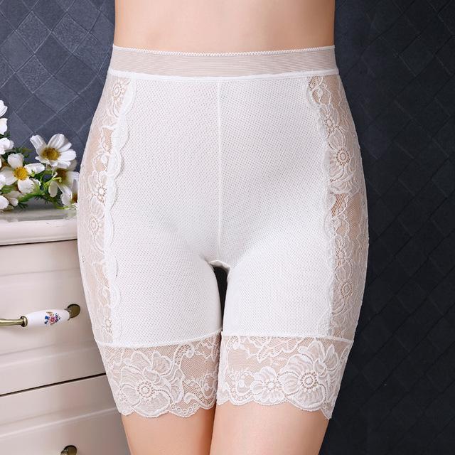 Neue Frühjahr Weibliche Höschen Spitze Nahtlose Sicherheits Kurze Hosen frauen Hohe Taille Stretch Shorts Slips Abnehmen Unterwäsche Dessous XL(65kg-90kg) weiß von Joom DACH