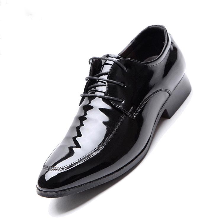 Neue Frühling Business Kleid Lederschuhe Herren Lace-up Casual Schuhe glänzende Schuhe Männer 44 schwarz von Joom DACH
