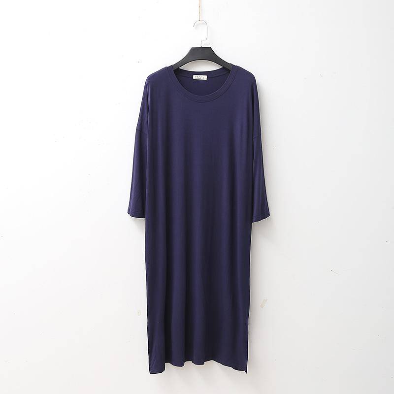 Neue Frühling und Herbst Damen Modal Kleid Einfarbig Lose Große Größe Casual Nacht Rock Hause Rock Weibliche Nachthemd Schlaf Tragen 2XL von Joom DACH