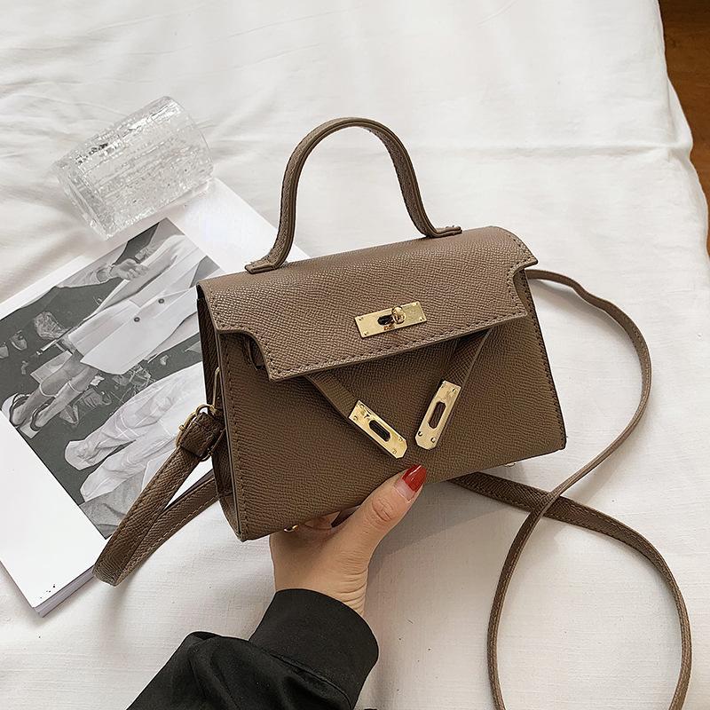 Neue Frühling und Herbst Neue Schnalle Mode Damen Tasche Mode Geprägte Damen Schultertasche Mode Umhängetasche Handtasche KTY 19x7x13 hellbraun von Joom DACH