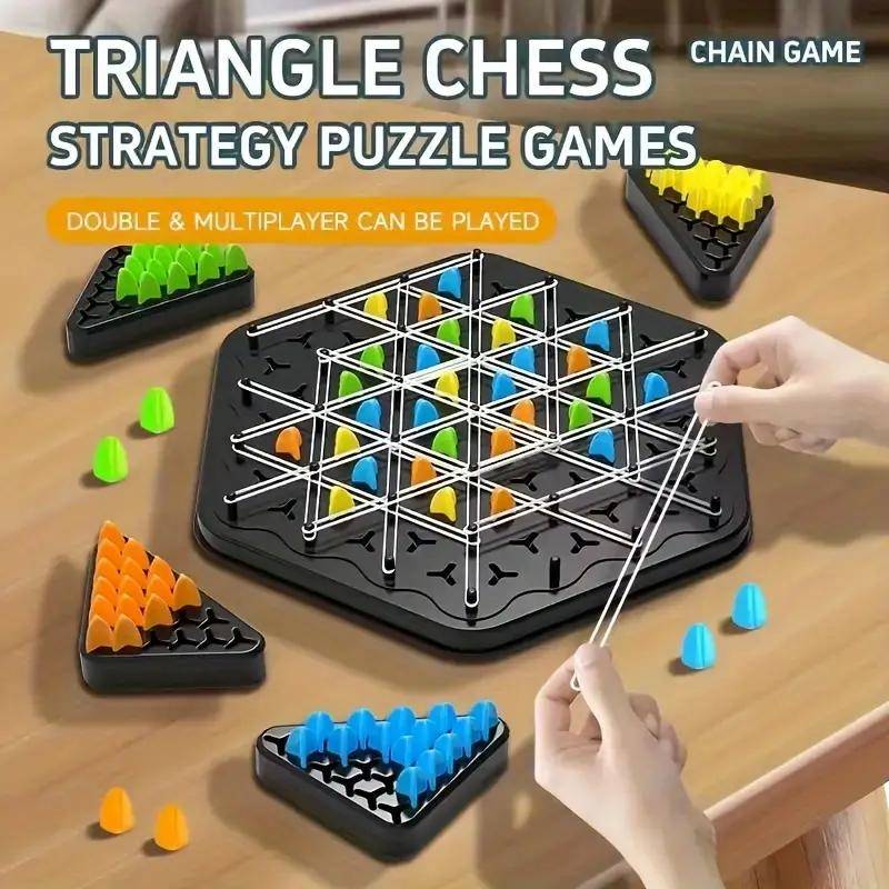 Neue Geometrie Kette Schach Puzzle Dreieck Schach Desktop Spiel Gummiband Training Familie Interaktion Übung Denken Spielzeug Geschenke 1PCS von Joom DACH