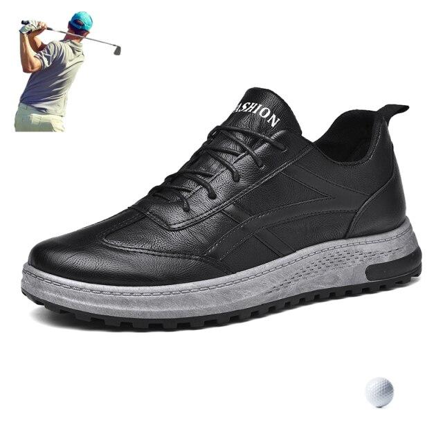 Neue Golfschuhe für Herren, Herbst und Winter, Outdoor-Sportschuhe für Golfer, rutschfeste Golf-Sneakers für Herren, bequeme Sporttrainingsschuhe 6.5 schwarz von Joom DACH