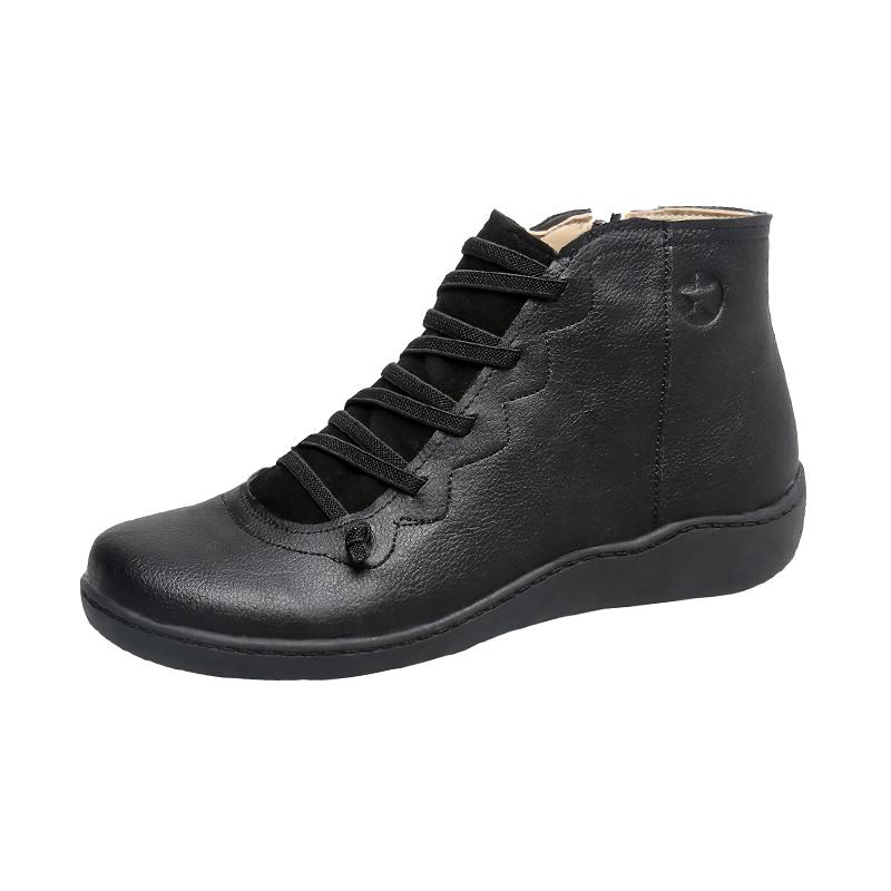Neue Größe 36-43 Damen Stiefel Stiefeletten Römisch Spitz Lässig Stiefeletten Frühling Herbst Damen Lederstiefel Damen Freizeitschuhe 43 schwarz von Joom DACH