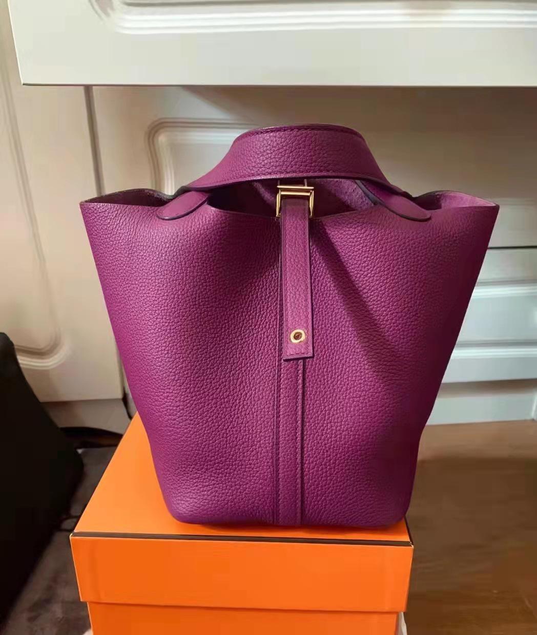 Neue Handtasche aus Lychee-Grain-Leder für Damen Medium 22CM von Joom DACH