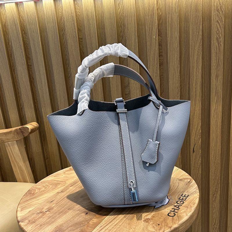 Neue Handtasche aus Lychee-Grain-Leder für Damen Medium 22CM von Joom DACH