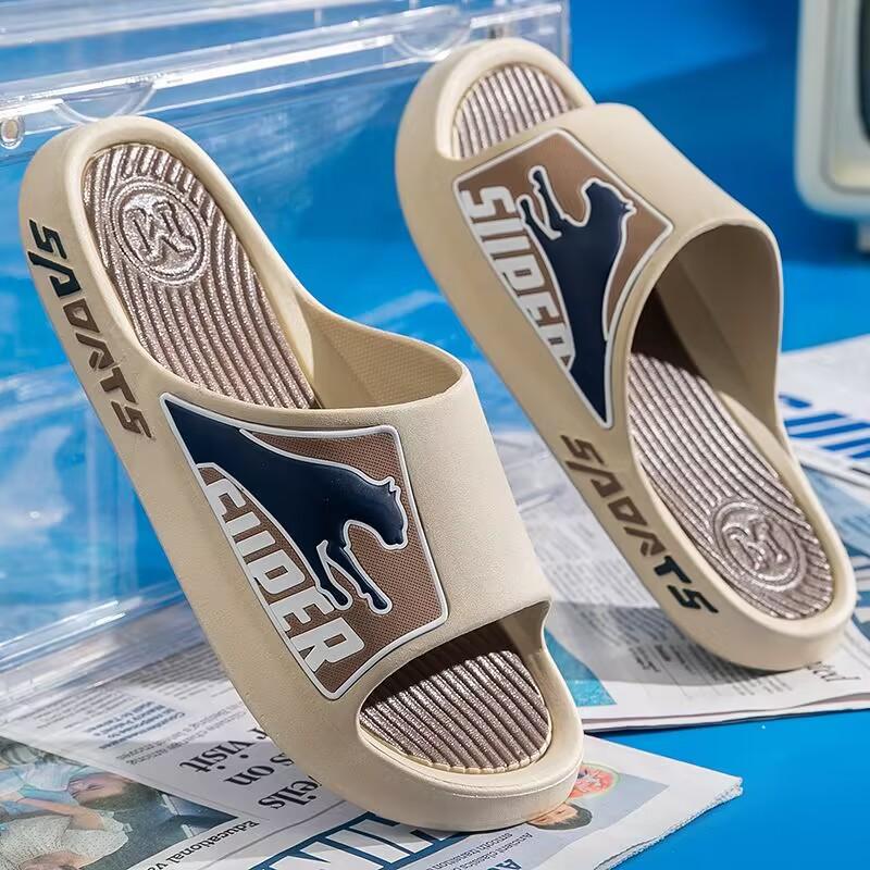 Neue Hausschuhe Herren Sommer Sport Outdoor Rutschfeste Paare Home Badezimmer Sandalen und Sport Hausschuhe Herren Flip Flop Slipper 42-43 khaki von Joom DACH