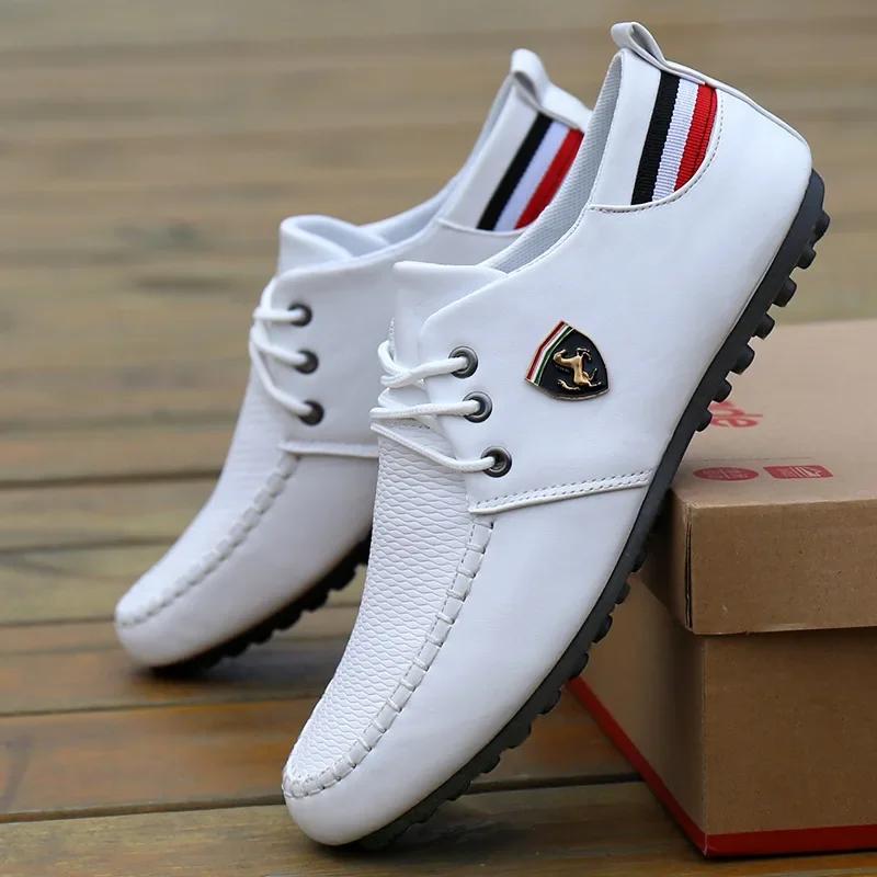 Neue Heiße Männliche Müßiggänger Slip-on Faule männer Casual Schuhe Luxus Mann Peas Schuhe Qualität Marke Designer Herren Wohnungen erkek 2024 Ayakkabı 41 weiß von Joom DACH