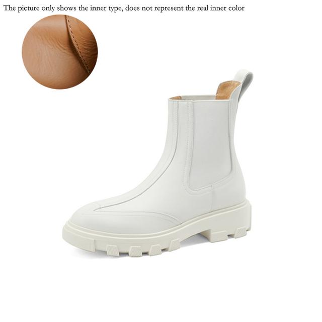 Neue Herbst-/Winter-Damenstiefel Chelsea Boots Damen Runde Zehenpartie Blockabsatz Damenschuhe Plateauabsatz Stiefeletten 38 von Joom DACH