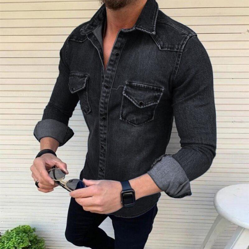 Neue Herbst Männer Jacken Klassische Dünne Casual Denim Jacke Gewaschene Jeans Jacke Hip-hop Streetwear Kleidung für Männer XL schwarz von Joom DACH