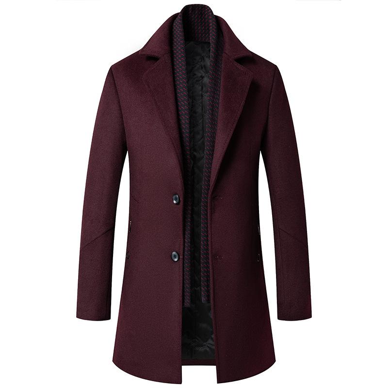 Neue Herbst- und Wintermäntel für Herren, modische Schals, bügelfreie Wollmäntel aus Baumwolle und dicker Wolle für Herren M von Joom DACH