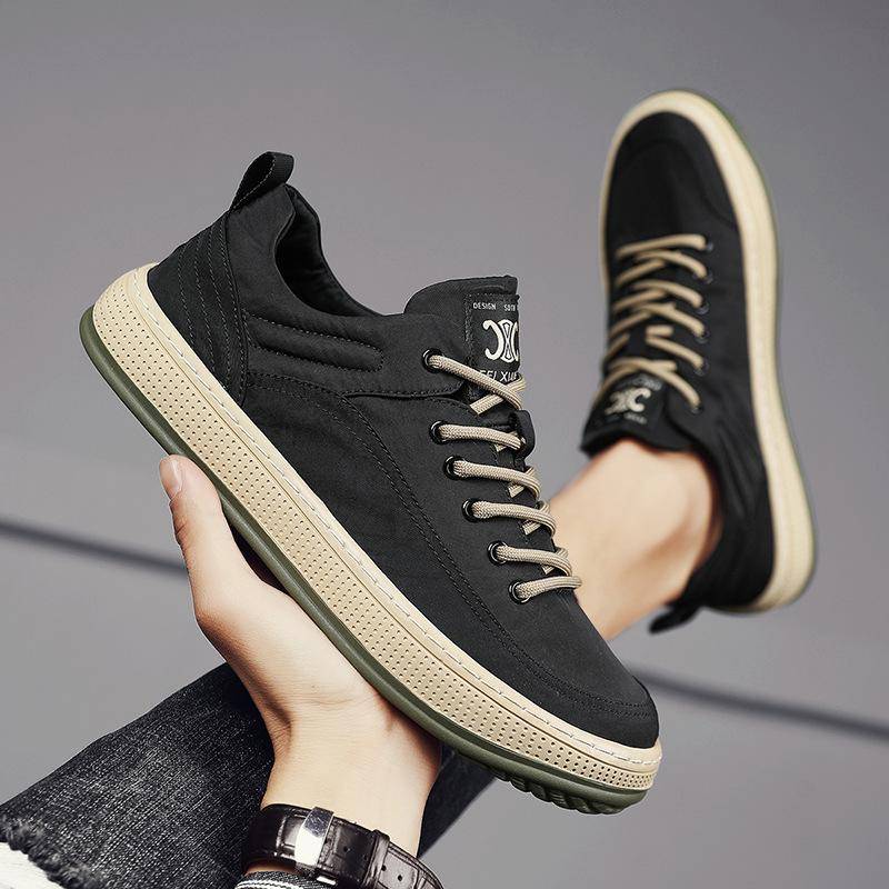 Neue Herren Canvas Schuhe Plateau Schnürschuhe Atmungsaktive Freizeit-Sneaker City Walk Freizeit Laufschuhe für Herren Zapatos Hombre 44 von Joom DACH