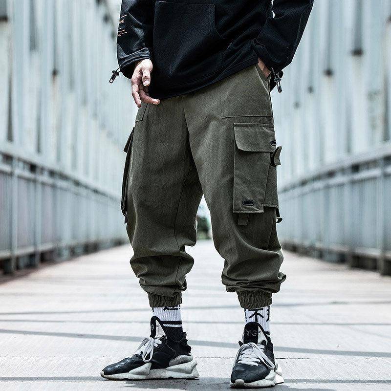 Neue Herren-Cargohose mit lockerer Hip-Hop-Straßensporthose und mehreren Taschen 2XL armee grüne von Joom DACH