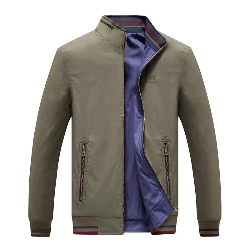 Neue Herren Freizeitjacke Reine Baumwolle Beidseitig gewaschene Jacke Frühling und Herbst Stehkragen Herrenjacke XXXXL von Joom DACH