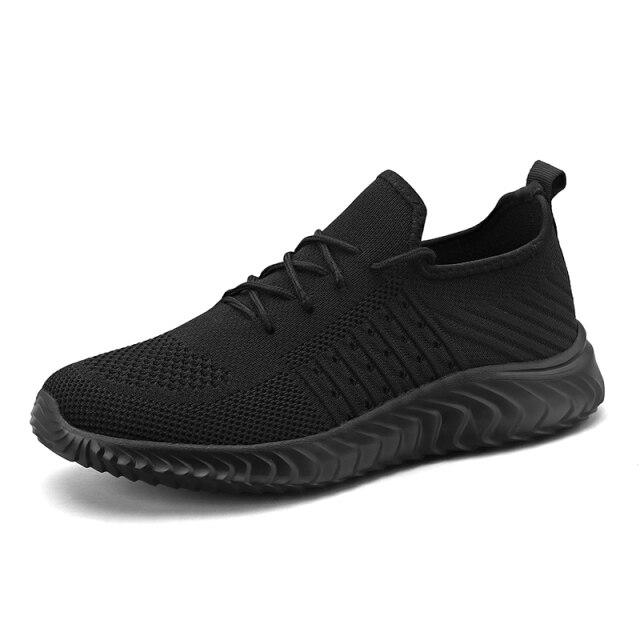 Neue Herren Freizeitschuhe Atmungsaktive Mesh-Sneakers Bequeme Schuhe Männliche Laufschuhe Sportschuhe Schnüren Walking-Schuh 45 schwarz von Joom DACH