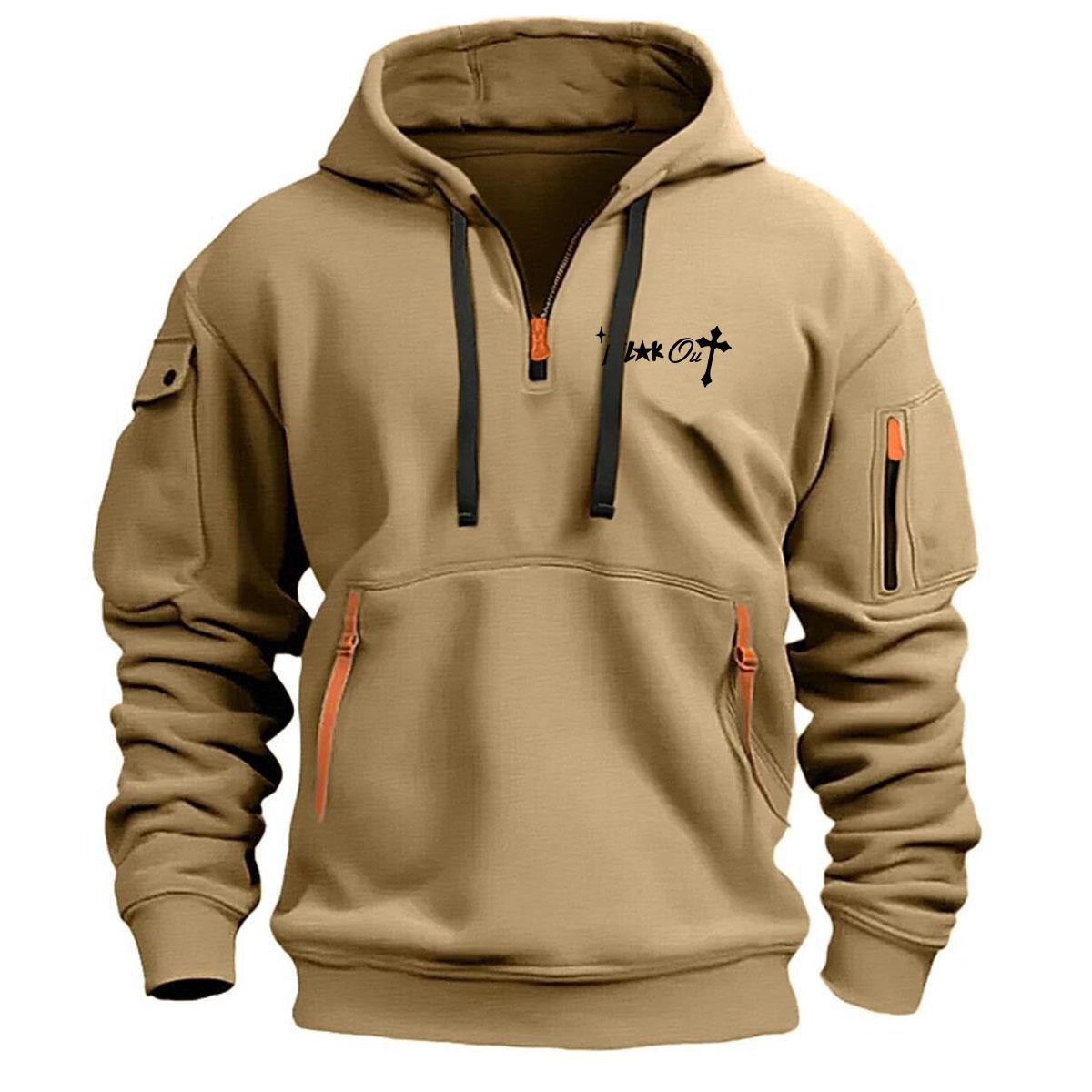 Neue Herren Hoodie Quarter Zip Hoodies Tasche Sport & Outdoor Streetwear Cool Casual Frühling Herbst Kleidung Hoodies Sweatshirts L khaki von Joom DACH