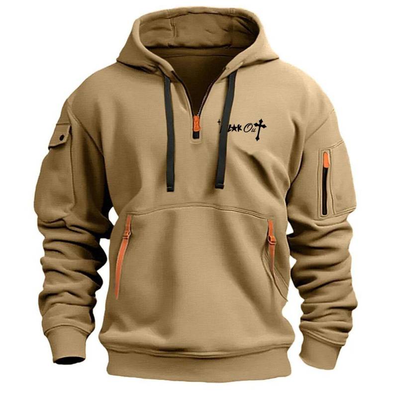 Neue Herren Hoodie Quarter Zip Hoodies Tasche Sport & Outdoor Streetwear Cool Casual Frühling Herbst Kleidung Hoodies Sweatshirts L khaki von Joom DACH