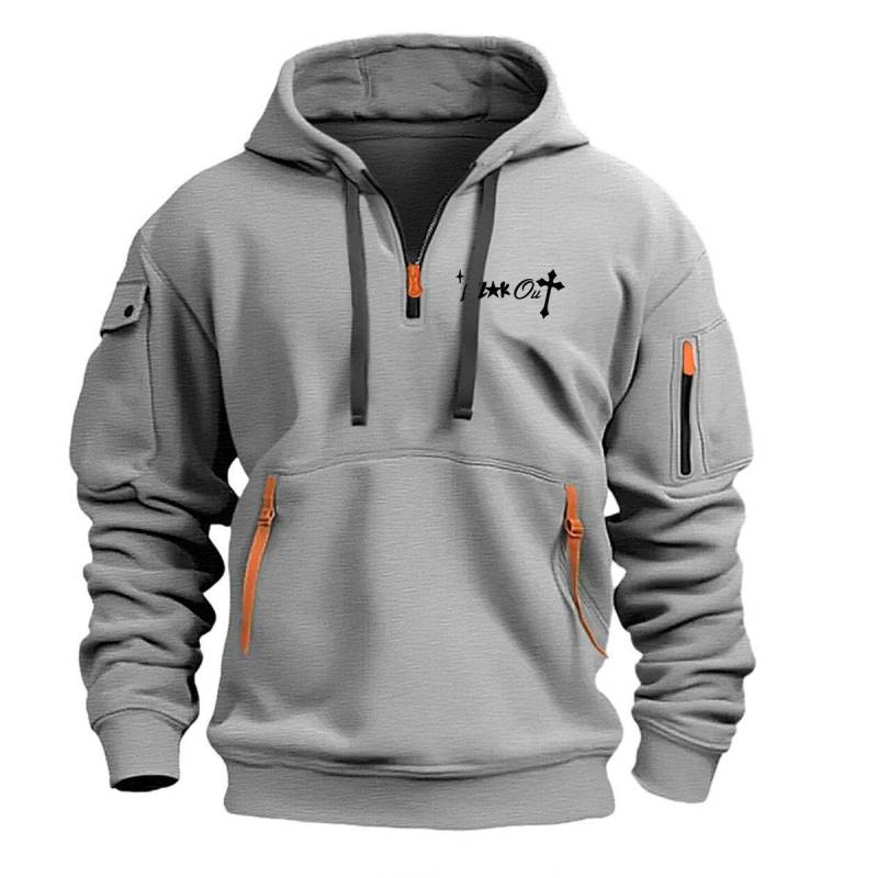 Neue Herren Hoodie Quarter Zip Hoodies Tasche Sport & Outdoor Streetwear Cool Casual Frühling Herbst Kleidung Hoodies Sweatshirts M licht grau von Joom DACH