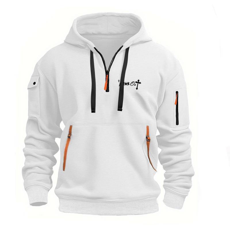 Neue Herren Hoodie Quarter Zip Hoodies Tasche Sport & Outdoor Streetwear Cool Casual Frühling Herbst Kleidung Hoodies Sweatshirts XXL weiß von Joom DACH