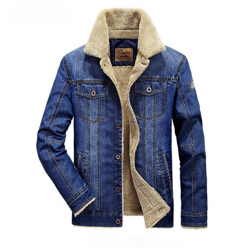 Neue Herren-Jeansjacke Verdicktes Samt Modisch Lässig Übergröße Lockere Jacke XXXXL von Joom DACH