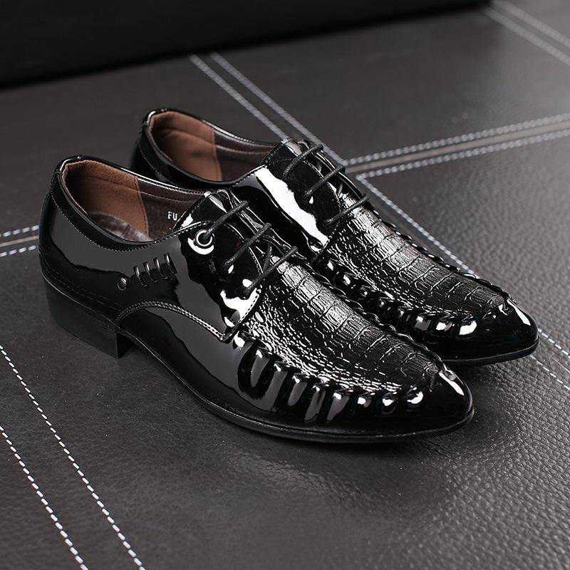 Neue Herren Krokodil Muster Business Leder Schuhe Formelle Kleidung Herrenschuhe Jugend All-Match Formelle Kleidung Casual Herren Einzelschuhe 41 schwarz von Joom DACH
