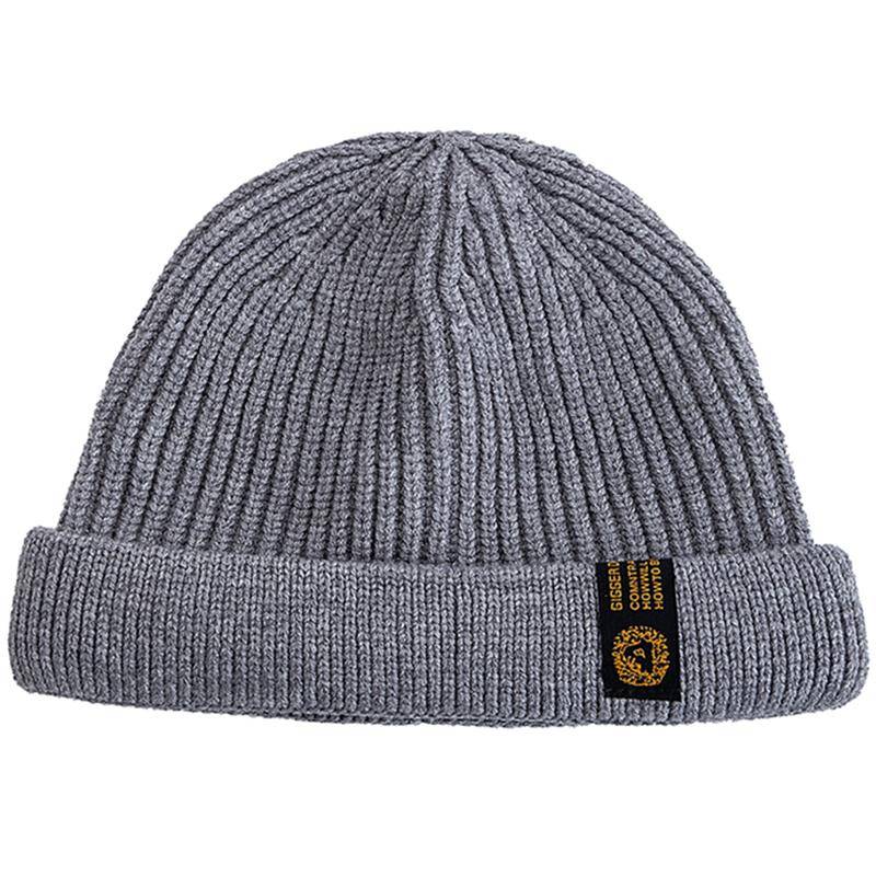 Neue Herren Outdoor Totenkopfmütze Mode Kurze Melone Winter Dandy Hüte Matrosenstil Vermieterhüte für Männer Herbst Kurze Beanie Mütze 54cm-58cm licht grau von Joom DACH