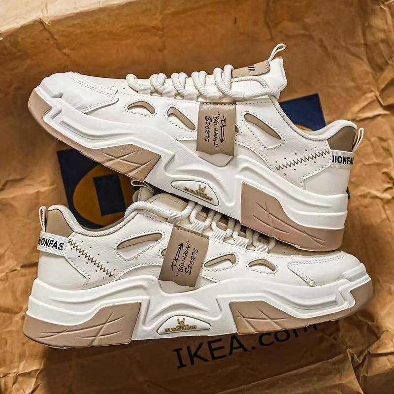 Neue Herren Skateboard Schuhe Sneaker Mode Bequeme Plateau Flache Schuhe Rutschfest Männlich Lässige Sportschuhe zapatillas de deporte 44 beige von Joom DACH