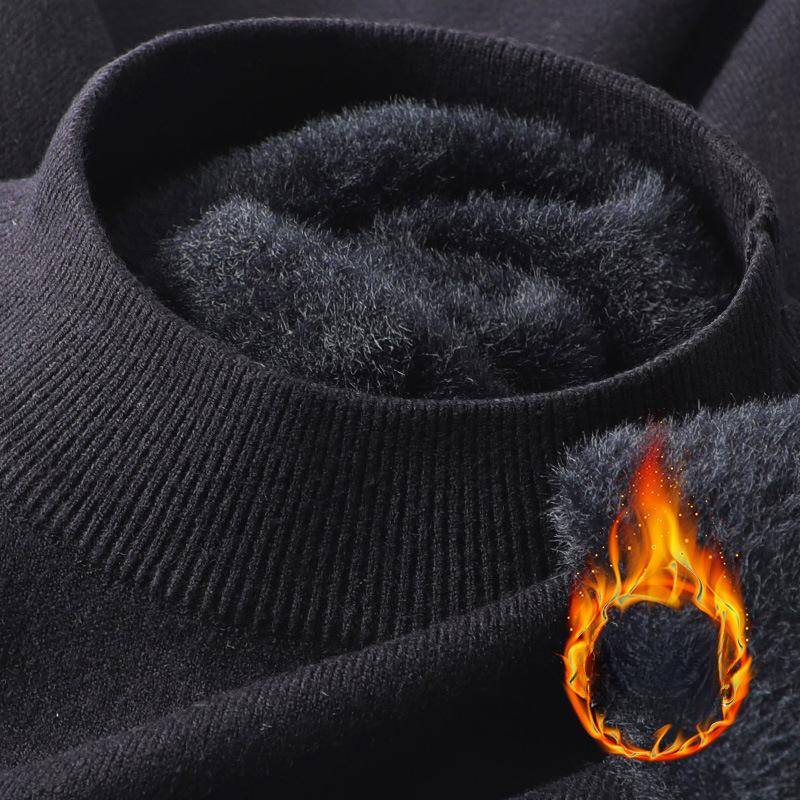 Neue Herren Strickpullover Einfarbig Rollkragen Atmungsaktive Pullover Warm Outdoor Basic Streetwear Herbst Business Oberteile 2XL schwarz von Joom DACH