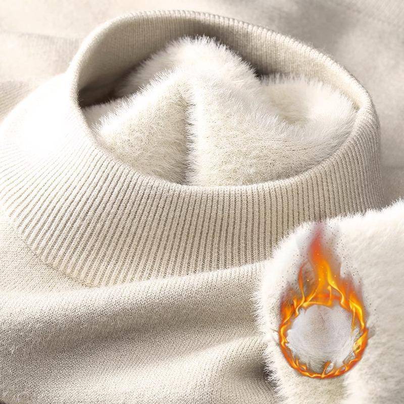 Neue Herren Strickpullover Einfarbig Rollkragen Atmungsaktive Pullover Warm Outdoor Basic Streetwear Herbst Business Oberteile 4XL beige von Joom DACH