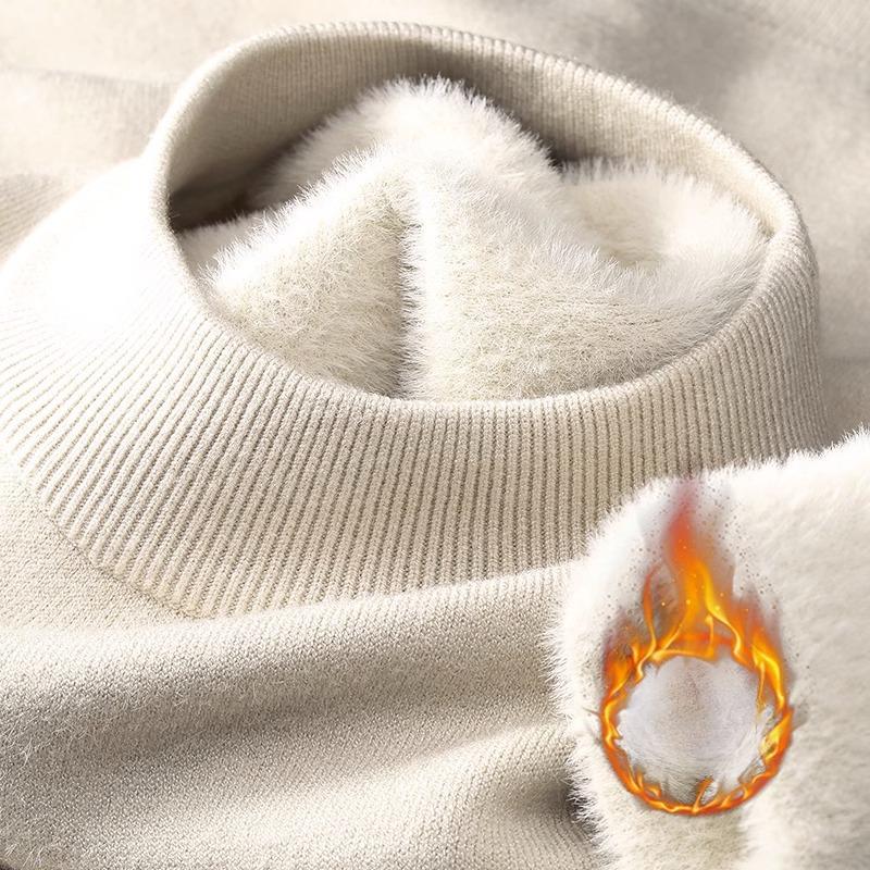 Neue Herren Strickpullover Einfarbig Rollkragen Atmungsaktive Pullover Warm Outdoor Basic Streetwear Herbst Business Oberteile L beige von Joom DACH