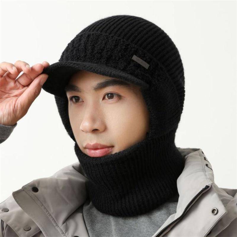 Neue Herren-Sturmhaube, Wintermütze im Vollschutzstil, winddichte Strickmütze für den Außenbereich, Winter, warm halten, Beanie 56cm-60cm schwarz von Joom DACH