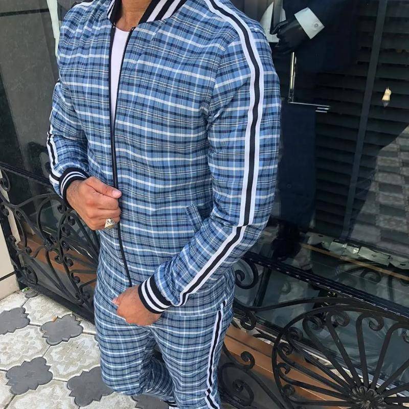 Neue Herren Trainingsanzug Set Jacken Sets Männer Anzug Männer Mode Trainingsanzug Sportsuit Männer Sweatshirts Sportswear Mantel + Hose L 175cm von Joom DACH