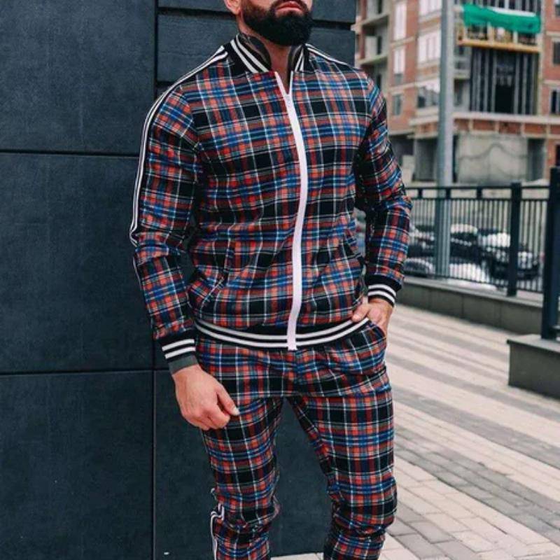 Neue Herren Trainingsanzug Set Jacken Sets Männer Anzug Männer Mode Trainingsanzug Sportsuit Männer Sweatshirts Sportswear Mantel + Hose L 175cm von Joom DACH