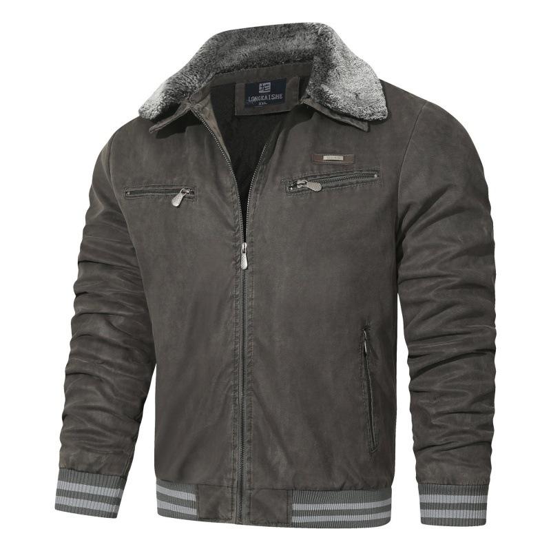 Neue Herren Winterjacke mit Fleece-Revers Fell Ein Mantel Herren Locker Herren 5XL von Joom DACH