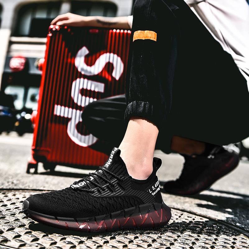 Neue Herrenschuhe, Sportschuhe, Herren Leichtgewicht, Atmungsaktive Mesh Laufschuhe, Fliegengewebte Freizeitschuhe, Trendige Jugendschuhe 46 schwarz von Joom DACH