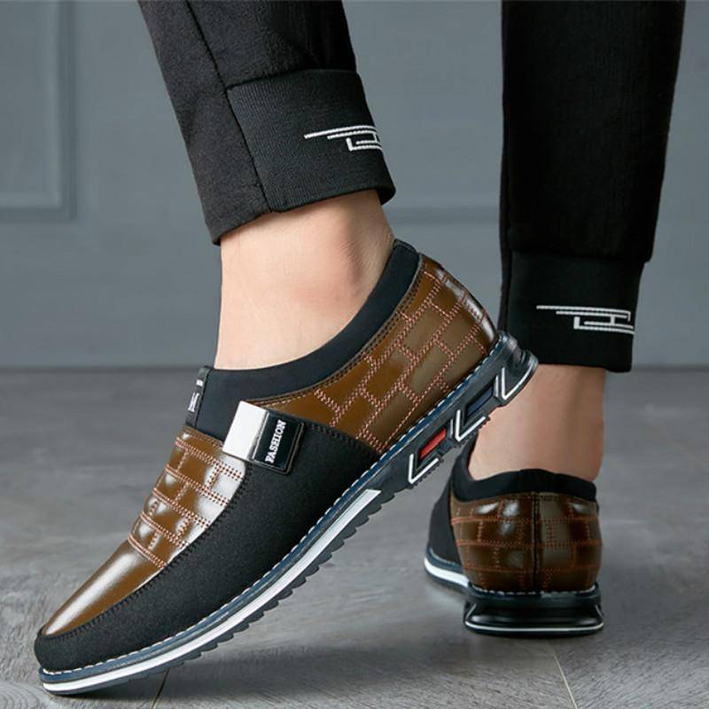 Neue Herrenschuhe Business Casual Schuhe Sportliche Trendschuhe Übergröße Herren Lederschuhe Atmungsaktive Herrenschuhe 48 braun von Joom DACH