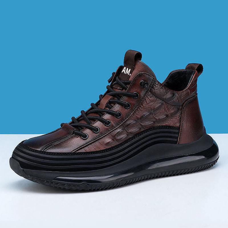 Neue Herrenschuhe Leder Dickbesohlte Papa-Schuhe Herrenschuhe Schnürschuhe Mode Lässig Trendy Schuhe Herren 44 von Joom DACH