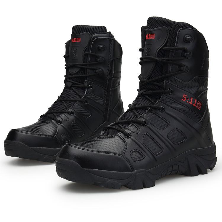 Neue Herrenstiefel High Top Outdoor Wanderschuhe Herren Antikollisions Taktische Stiefel zum Arbeiten Anti-Rutsch Trekking Sneakers Herren 42 von Joom DACH