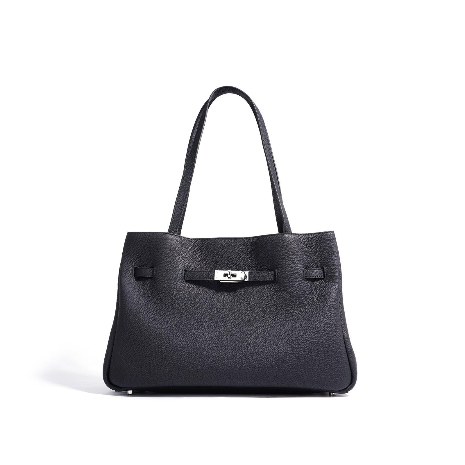 Neue High-End Nischen-Rindsleder-Tasche Messenger Bag mit großem Fassungsvermögen Tragetasche Damentasche Schultertasche schwarz von Joom DACH