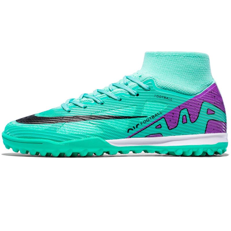 Neue High-Top-Fußballschuhe, Herren- und Kinder-Outdoor-Sport, Jugend lange Stollen, gebrochene Stollen, Wettkampftraining, rutschfest 45 von Joom DACH