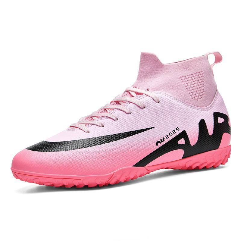 Neue High-Top-Fußballschuhe Herren- und Damen-Stollen Student Lange Stollen Wettkampftraining Sport-Fußballschuhe Rutschfest 39 von Joom DACH